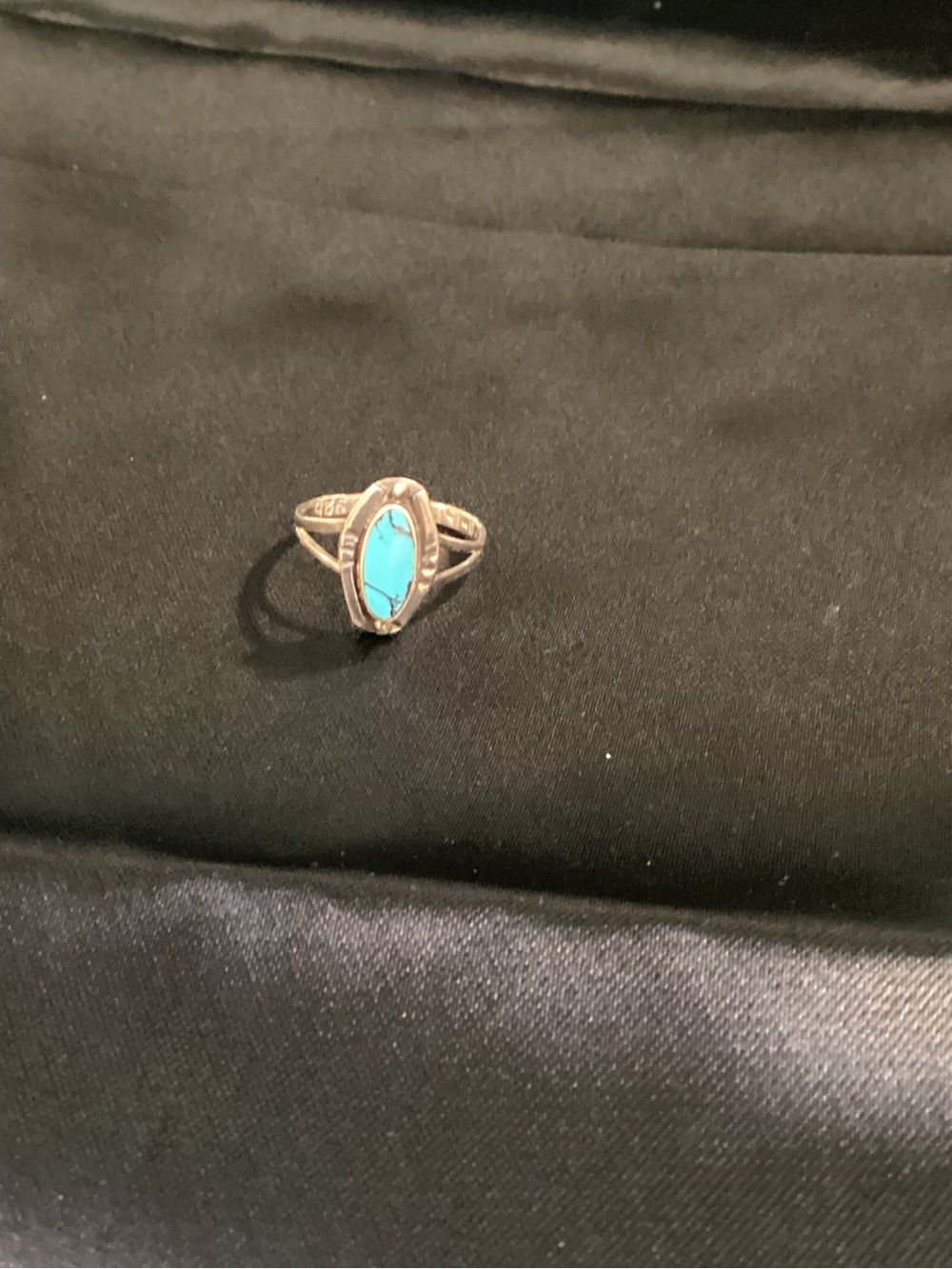 VTG Navajo Signed 925/Genuine Turquoise Ring.circa 1970s authentic Mexico Stamp - Picture 2 of 7